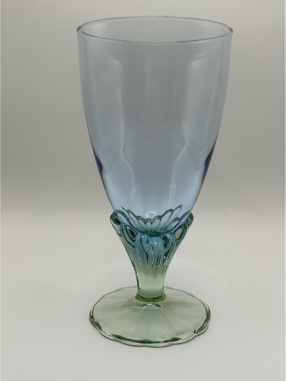 Vintage Italian Bormioli Rocco Bahia blue glass goblet 2000’s